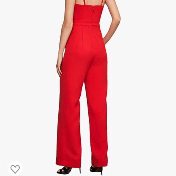 BCBG MaxAzria Red Sleeveless Wide Leg Jumpsuit - Picture 6 of 15